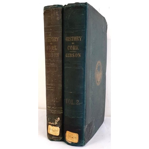 8 - Rev. C. Gibson 'The History of the County and City of Cork' 1861. Two Volumes. Map. Original Green C... 