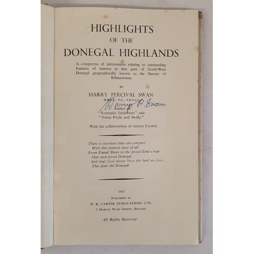 28 - Highlights of the Donegal Highlands - Harry Percival Swan, Published Belfast, 1955. First Edition, f... 