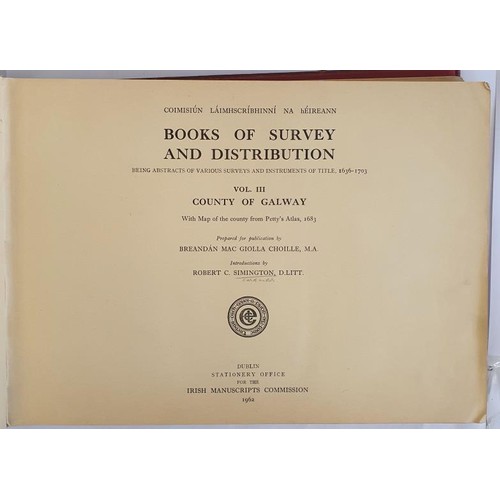 29 - Book of Survey and Distribution, Co. Galway, Vol III Irish Manuscript Commission, 1962, Ex libris