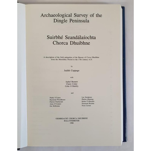 33 - Kerry: Corca Dhuibhne. Dingle Peninsula Archaeological Survey by Judith Cuppage. 1986