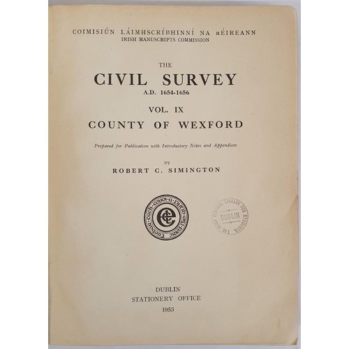 49 - The Civil Survey A.D. 1654–56 vol. IX, County of Wexford. Ex libris