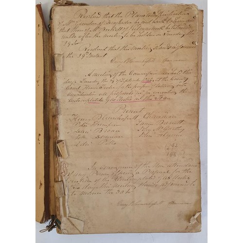 Manuscript Minutes of meetings of the committee of The Commissioners for Lighting, Cleansing, and Watching for the Town of Tralee (involving Gas Works for Tralee) Over 400 pages of detailed minutes . First entry September 1946 (Famine Years). Members of the committee included Henry Blennerhassett, Chairman and Cornelius McGillicuddy. Unique