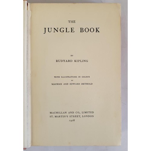 134 - The Jungle Book by Rudyard Kipling, 1908, Macmillan, First Colour Edition HB Illustrated by M & ... 