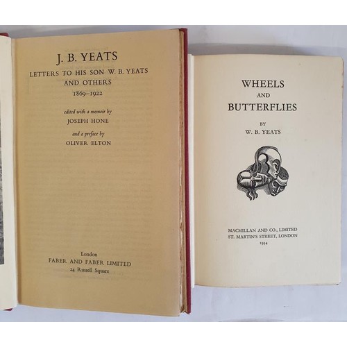 148 - Yeats: Wheels and Butterflies W.B. Yeats Published by Macmillan Co., Ltd, London, 1934, 1st Ed; J B ... 