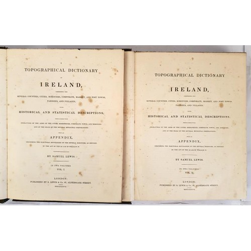 158 - Samuel Lewis 'A Topographical Dictionary of Ireland' 1837. 1st Edition. Two Volumes. Folio.