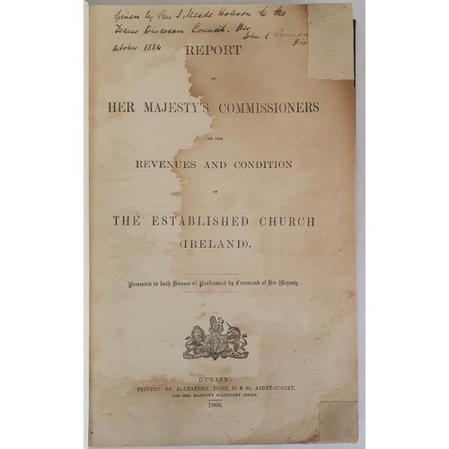 167 - Report on the Revenues and Condition of the Established Church [Ireland] Dublin, Thom. 1868. Large f... 