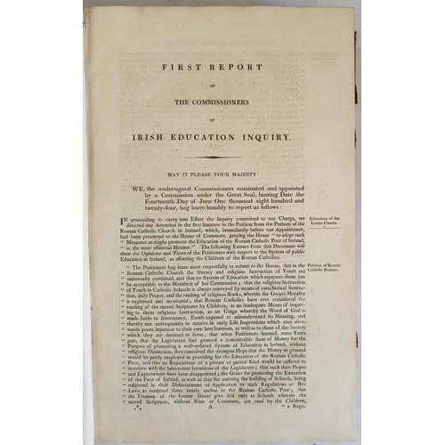 168 - First Report of the Commissioners on Education in Ireland, Dated 30th May, 1825. London. 1825. Almos... 