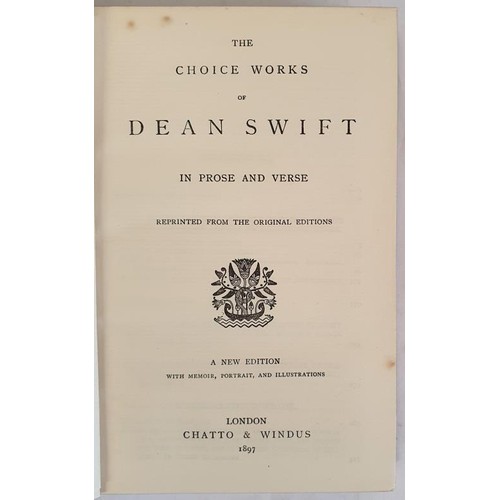 195 - The Works of Dean Swift in Prose and Verse. 1897. Numerous illustrations. Fine half calf, gilt spine... 