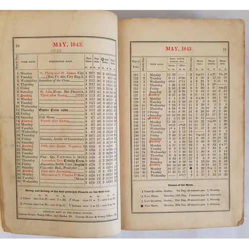 217 - Pettigrew & Oulton. Dublin Almanac, Registry & Directory 1843. Royal Octavo. Fine recent hal... 