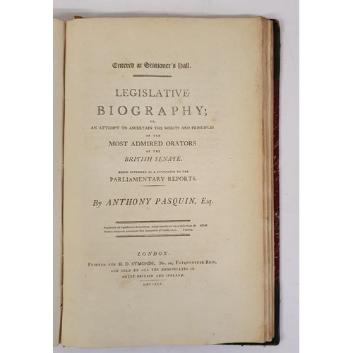 236 - Pasquin, Anthony. An Authentic History of the Professors of Painting, Sculpture, & Architecture,... 