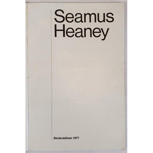 579 - Seamus Heaney. Skoleradioen. 1977. Scarce Heaney work dealing with his interview on Danish National ... 