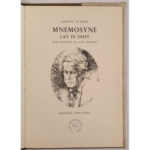 706 - Mnemosyne lay in dust Austin CLARKE Published by Dolmen Press., 1966. Limited to 1000 copies. Ex lib... 