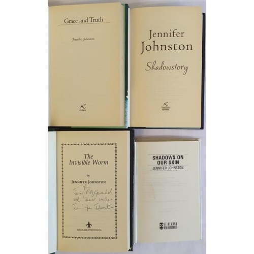 752 - Jennifer Johnston, The Invisible Worm, 1991, Sinclair-Stevenson, signed by author, first edition, fi... 