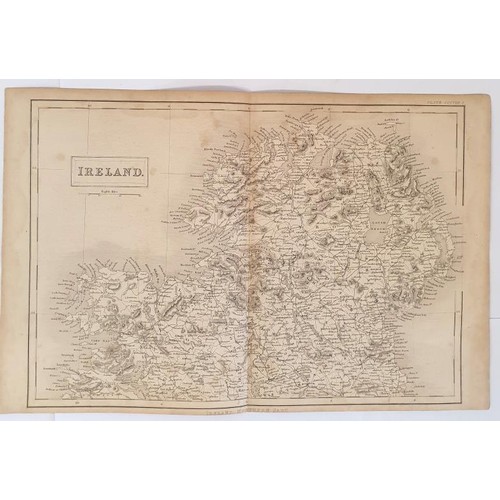 172 - Maps: Sidney Hall Map of Ireland. North Part & South Part. engraved maps, each part about 27 x 4... 