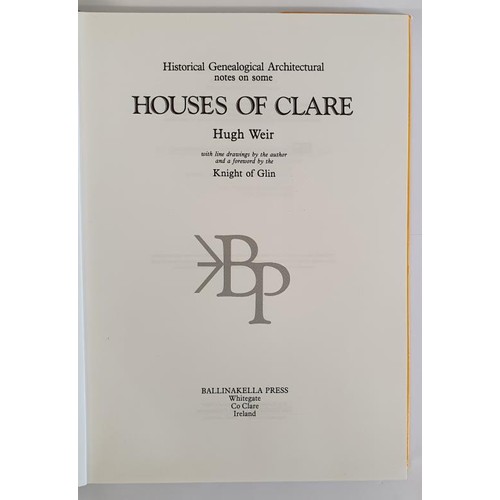 12 - Houses of Clare Weir, Hugh. Published by Ballinakella Press, 1986. Hardcover. Condition: Near Fine. ... 