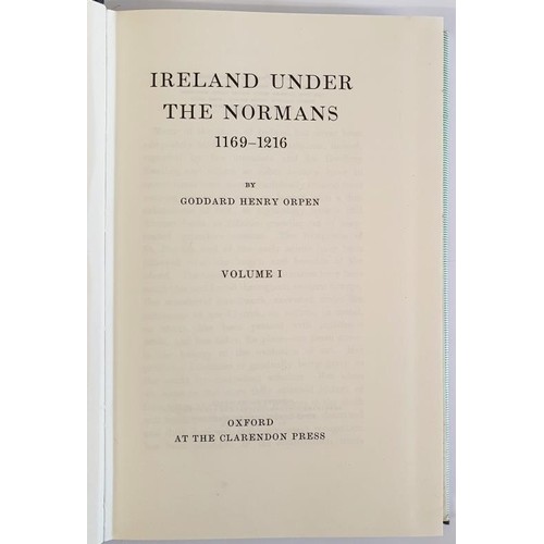 87 - Ireland Under The Normans 4 vols Orpen, Goddard Henry Published by The Clarendon Press, Oxford, 1968... 