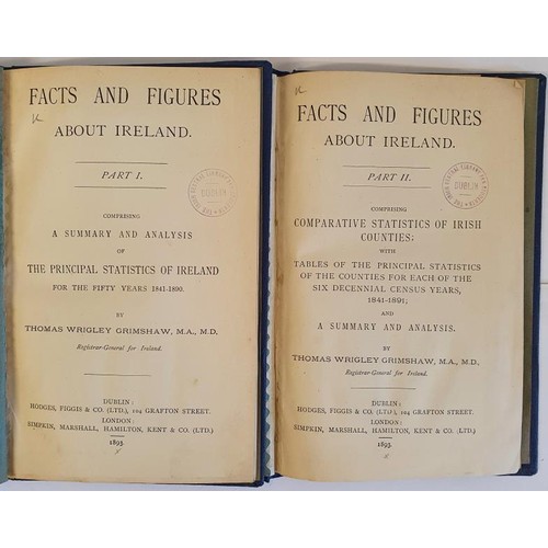 113 - Facts and Figures about Ireland (1893) by Thomas Wrigley Grimshaw. Vol 1-2 with folding plates at re... 