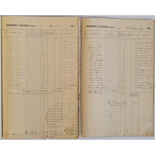 134 - Portmuna, Co Galway Related: 2 Manuscript Ledgers, 1899 -1902 listing workmen, work carried out and ... 