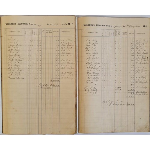 134 - Portmuna, Co Galway Related: 2 Manuscript Ledgers, 1899 -1902 listing workmen, work carried out and ... 