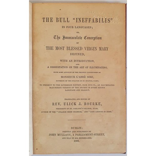 155 - [Prodigious achievement by Irish scholar] The Bull ‘Ineffabilis’ in Four Languages or th... 