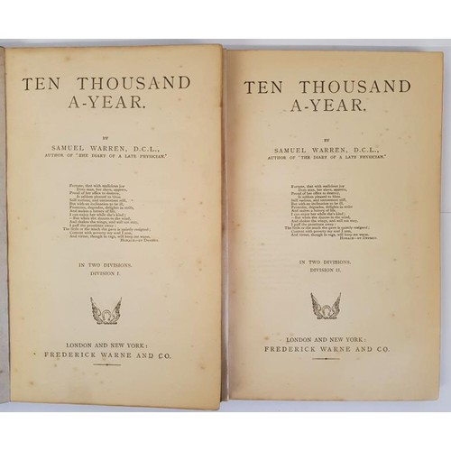 159 - Samuel Warren. Ten Thousand a Year. 1841. 1st. 2 volumes. Original pictorial wrappers. Scarce (2)