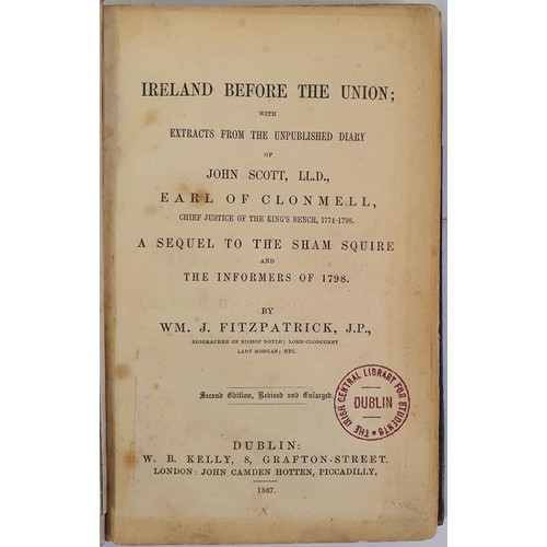 165 - Ireland Before the Union with extracts from the unpublished diary of John Scott, Earl of Clonmell, C... 