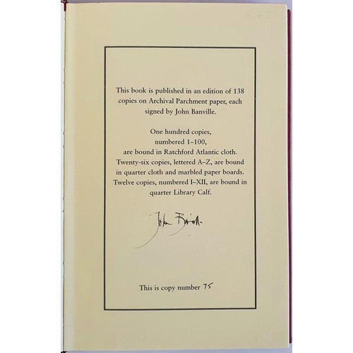 171 - John Banville; Eclipse, signed limited edition, 75/100 numbered copies, HB, Bridgewater Press 2000.