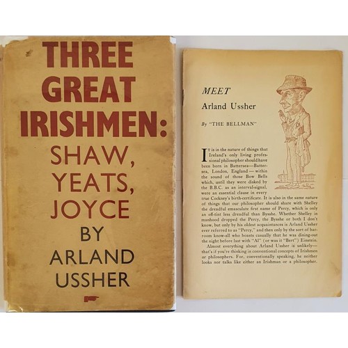 201 - Three Great Irishmen: Shaw, Yeats, Joyce – Arland Ussher, published 1952. Signed by the author... 