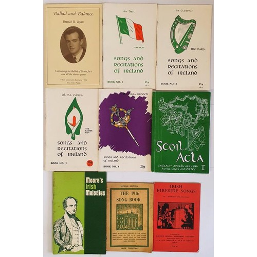 209 - Irish Song Books: Songs and Recitations of ireland Book No 1/2/3/4; The 1916 Song Book; Scoil Acla p... 