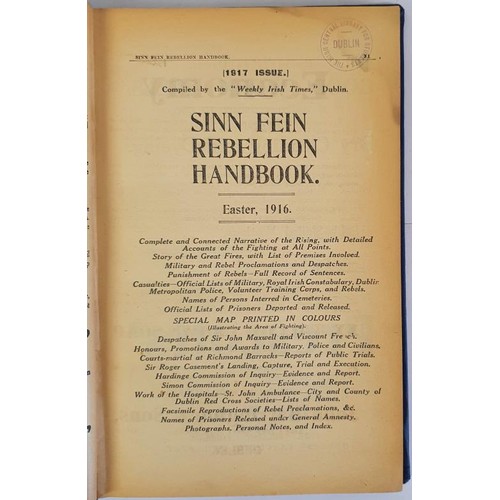 217 - Sinn Fein Rebellion Handbook. Easter, 1916. 1917 Issue. With loose Map Of Dublin (3 inch tear) compi... 