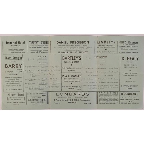 241 - G.A.A. 1943 Munster Championship Programme between Cork and Tipperary, at Fermoy on the 25th of July... 