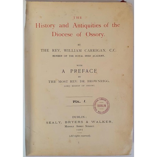 252 - The History and Antiquities of the Diocese of Ossory, in four volumes, Vols. I-IV (4 vol set complet... 