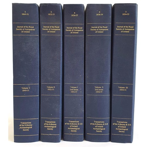 255 - Transactions of the Kilkenny Archaeological Society - 5 volume set, 1849-1859. 1997 reprint, blue gi... 