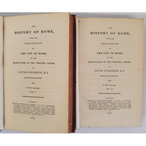 316 - Oliver Goldsmith. The History of Rome from the Foundation. 1812. 2 volumes. Contemporary calf. Book ... 