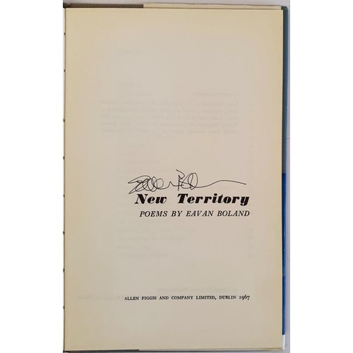 354 - Eavan Boland; New Territory, signed first edition, first print HB, Figgis 1967