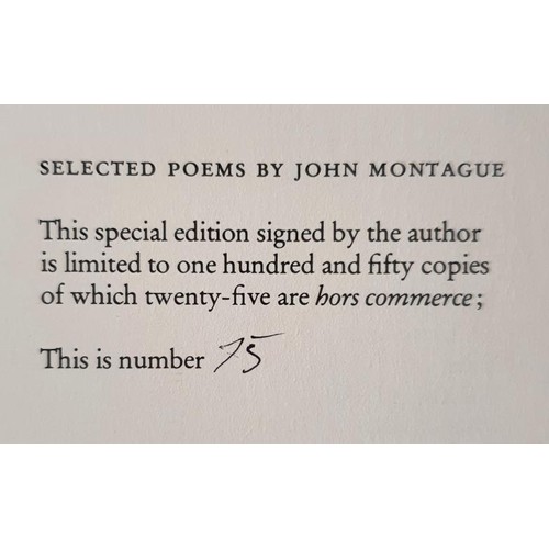 366 - John Montague; Selected Poems with print on page 7 by Louis Le Brocquy, signed limited edition 75/15... 