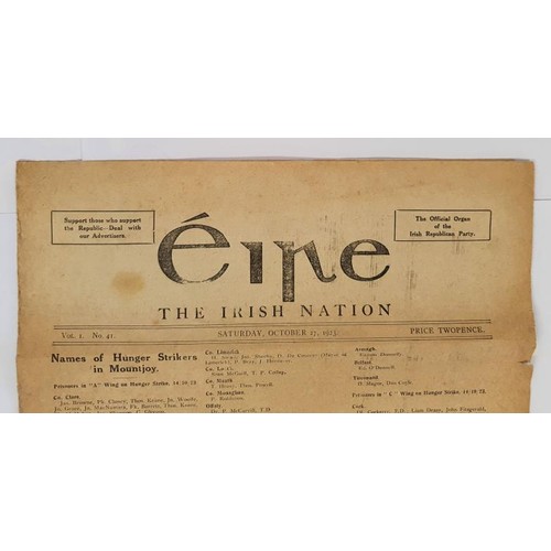 416 - Original copy of EIRE-The Irish Nation dated 27th October 1923. Anti Treaty tabloid with cover photo... 