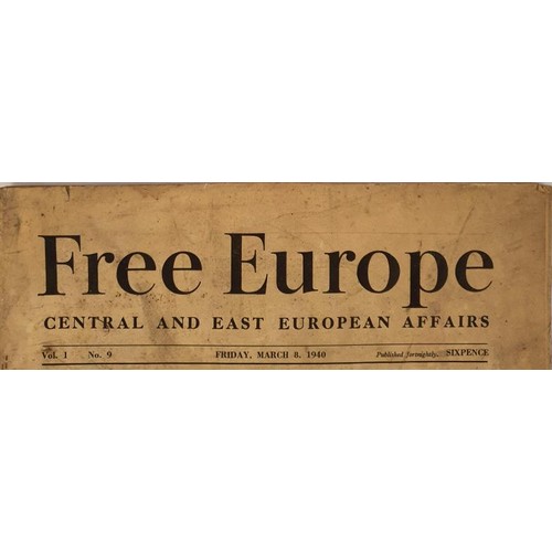 418 - WWII: Free Europe Newspaper-Central and east European Affairs. Vol 1 No 9 March 8, 1940. Headline 'P... 