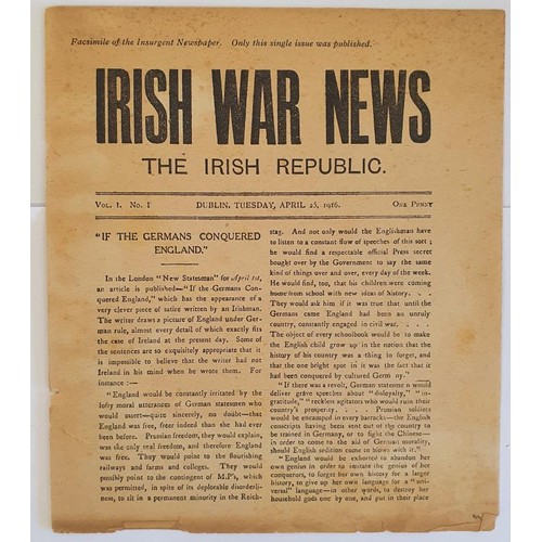 419 - Irish War News. The Irish Republic. Vol. 1 No. 1, Dublin, Tuesday, April 25 1916 (second day of the ... 