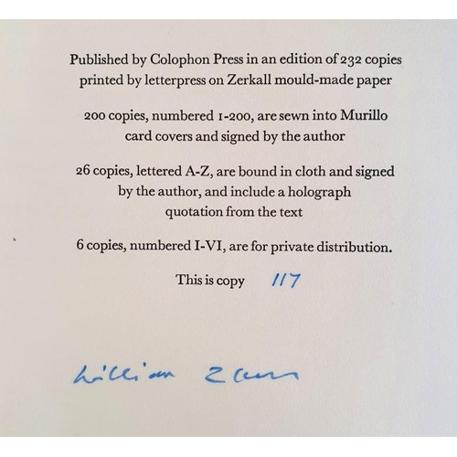 436 - William Trevor; Death of a Professor, signed limited edition, 117/200. Colophon Press 1997