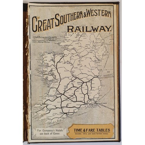 439 - Great Southern & Western Railway. Time & Fare Tables. October 1913. Map of railway lines. wo... 