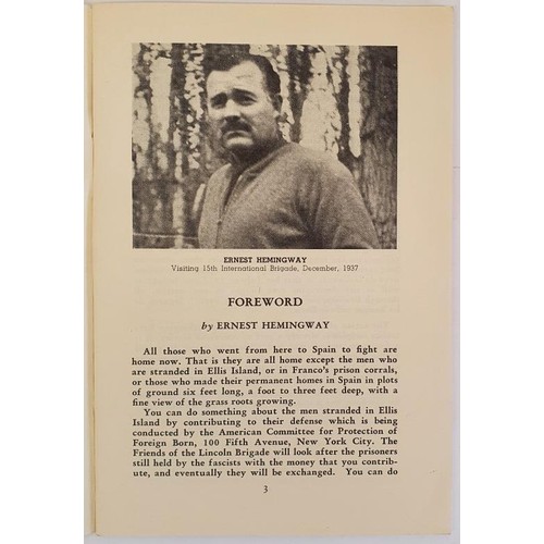 447 - Men in the Ranks: The Story of 12 Americans in Spain North, Joseph. (Ernest Hemingway) Published by ... 