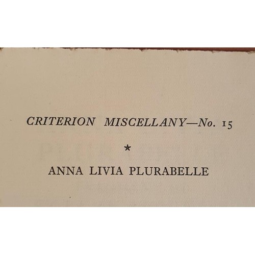 453 - James Joyce; Anna Livia Plurabelle, Fragment of Work in Progress (Criterion Miscellany No 15), first... 