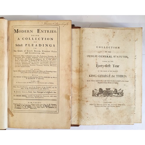 462 - Lilly, John Modern Entries: being a Collection of Select Pleadings. Savoy [ie. London]: 1741, folio,... 