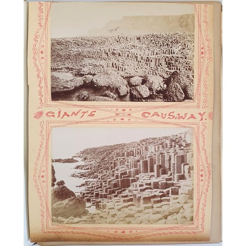 469 - Irish Victorian album with watercolours and numerous original large photographs of Irish topographic... 