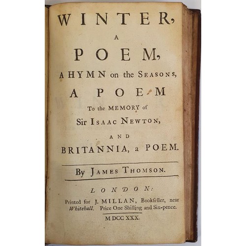 524 - THE SEASONS, A HYMN, A POEM,: To the Memory of Sir Isaac Newton, and Britannia, a Poem.(Spring, Summ... 