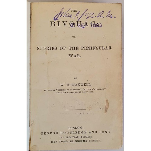 527 - The Bivouac; Or, Stories Of The Peninsular War by W. H. Maxwell. Routledge. circa 1860. Contemporary... 