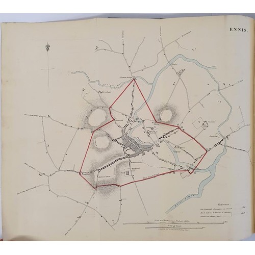 529 - Parliamentary Maps of the Towns and Cities of Ireland 1831-32. Complete with 33 Colour Maps of the T... 