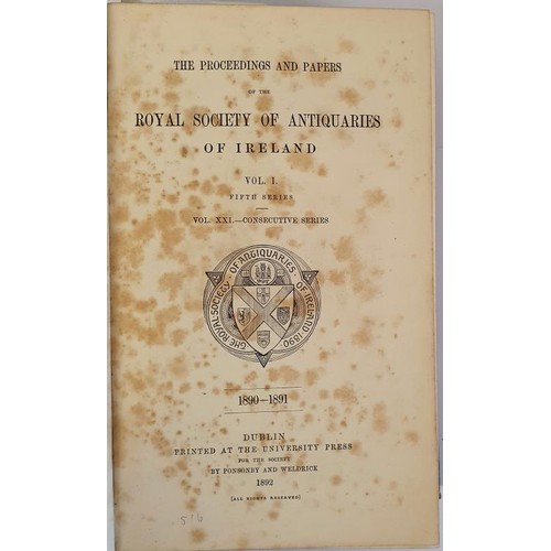 604 - TJ Westropp and the Royal Soc of Antiq journals, 1889 -1899; 10 vols with articles from TJW on the B... 