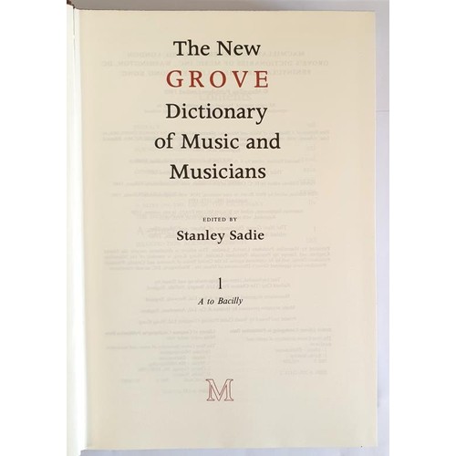 621 - New Grove Dictionary of Music and Musicians. Edited by S. Sadie. 1980. 20 vols . New edition rewritt... 